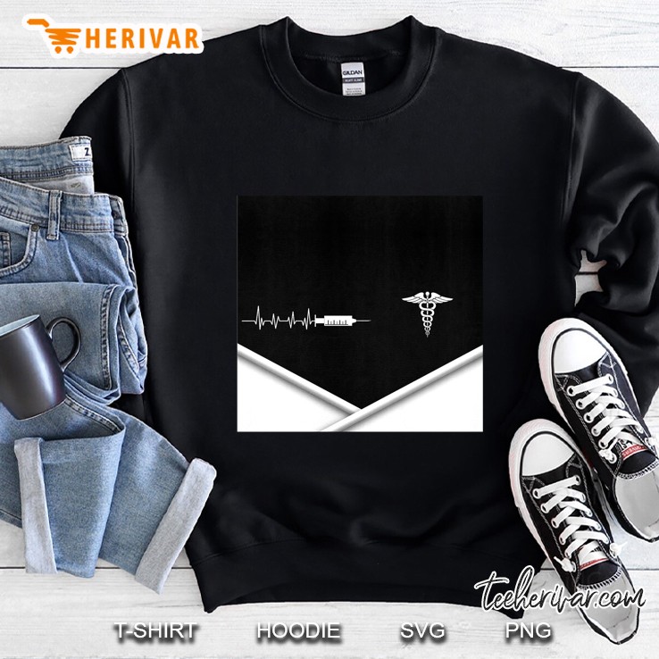 Syringe Heartbeat And Caduceus Sweatshirt