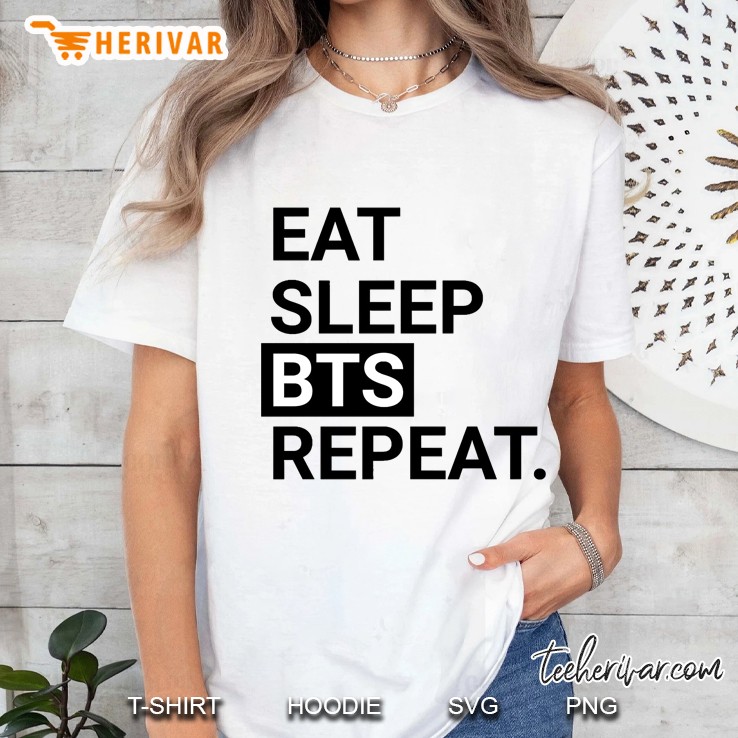 Eat Sleep Bts Repeat Ladies Tee