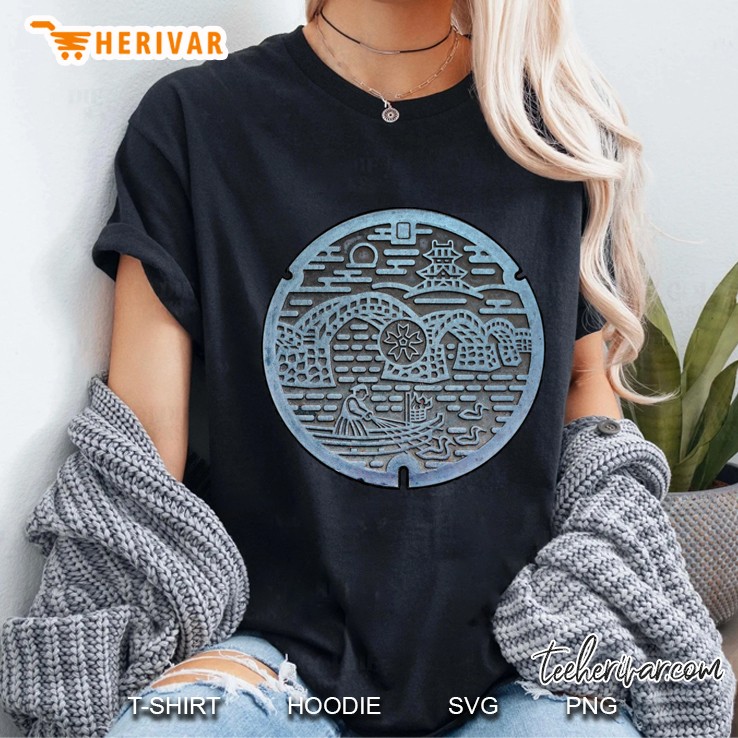 Iwakuni Japan Manhole Cover Art Ladies Tee