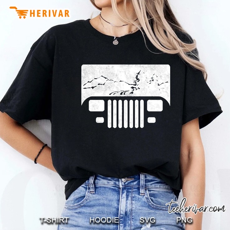 (White) Adventuring Yj Jeep Ladies Tee