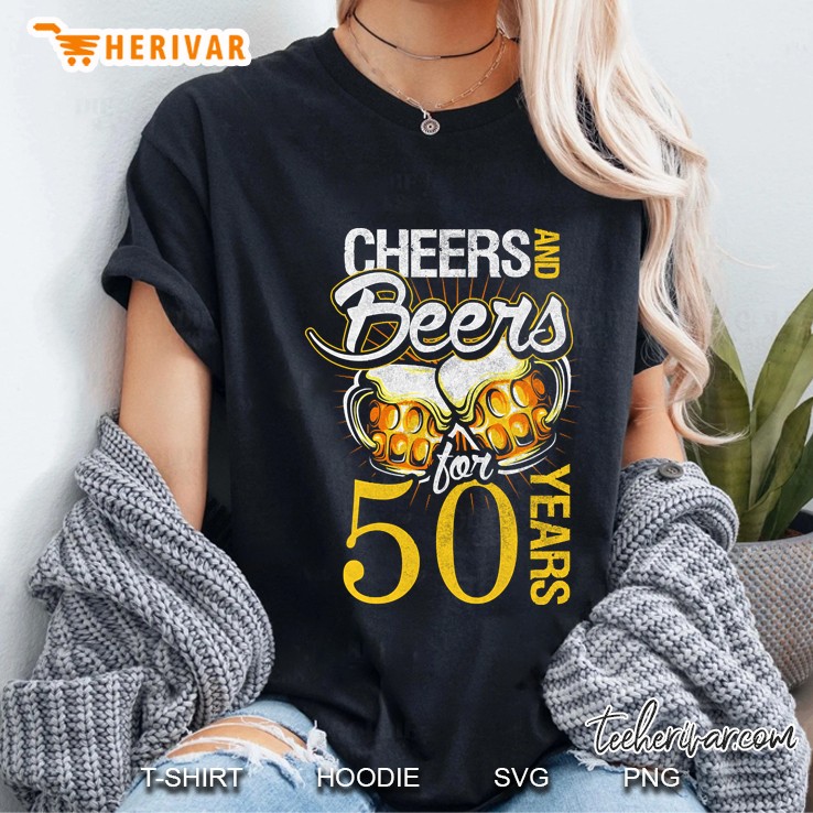 Cheers And Beers For 50 Years Birthday Design Ladies Tee