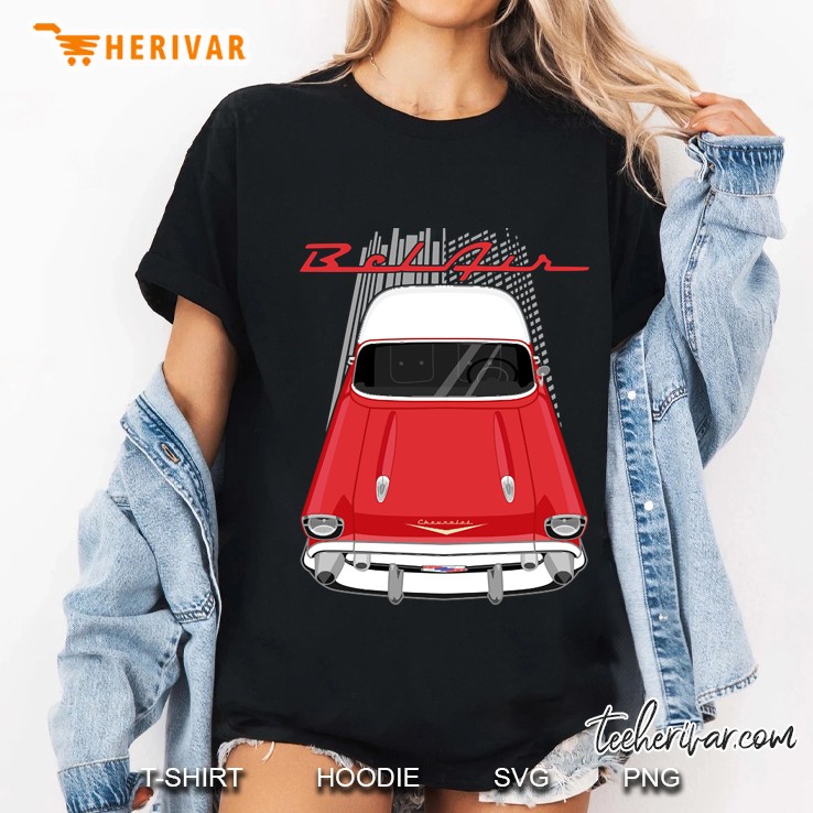 Chevrolet Bel Air 1957 - Red And White Ladies Tee