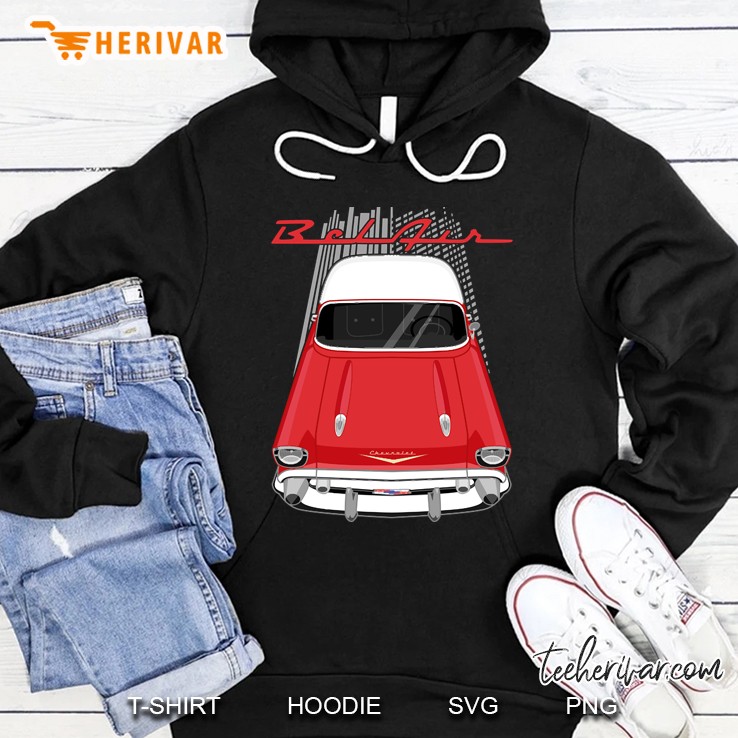 Chevrolet Bel Air 1957 - Red And White Hoodie