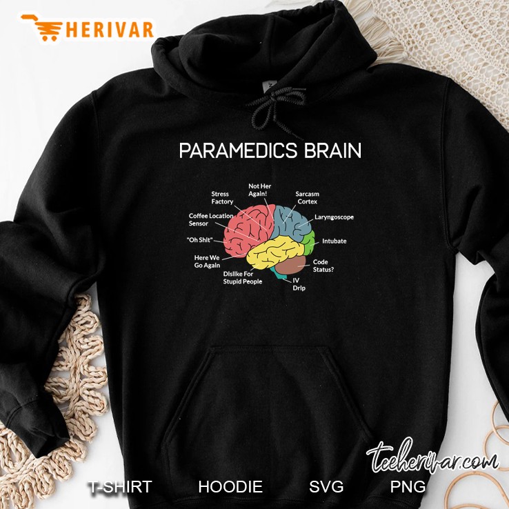 Paramedics Brain Funny Ems Emt Paramedic Thin White Line Hoodie