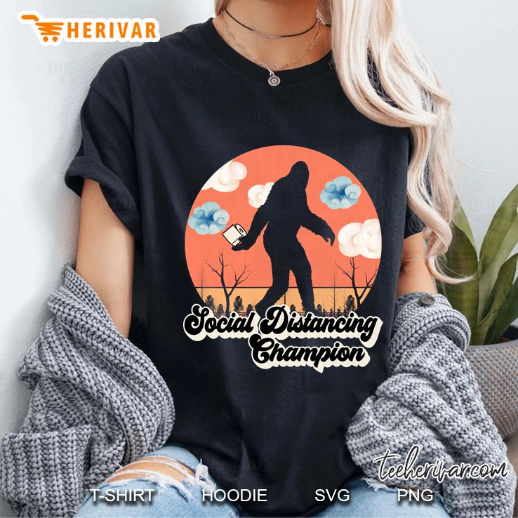 Social Distancing Champion Funny Bigfoot Toilet Paper Ladies Tee
