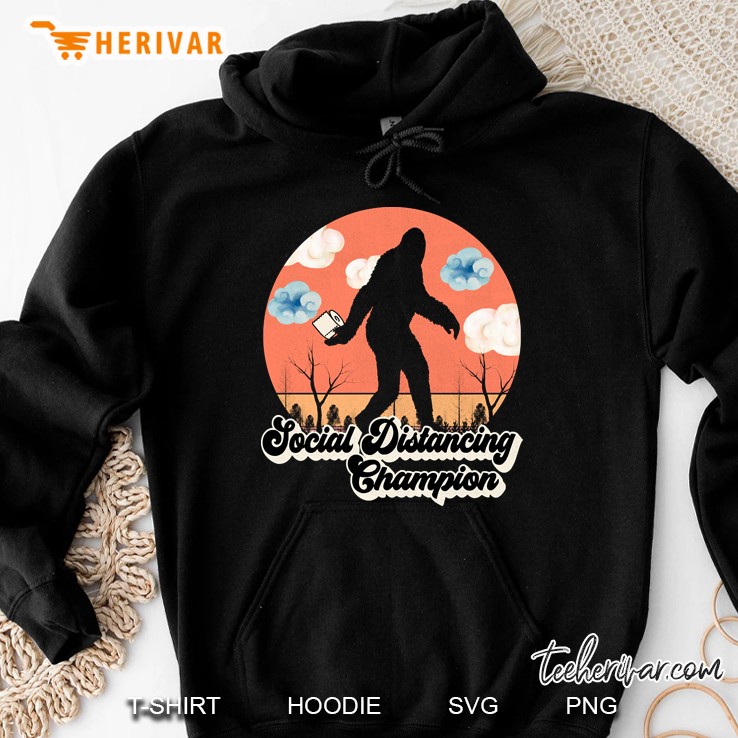 Social Distancing Champion Funny Bigfoot Toilet Paper Hoodie