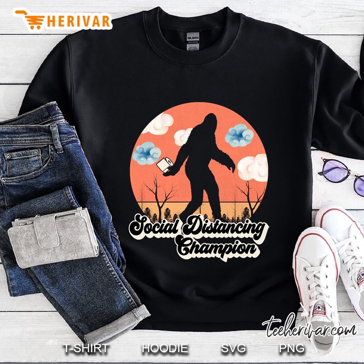 Social Distancing Champion Funny Bigfoot Toilet Paper Sweatshirt