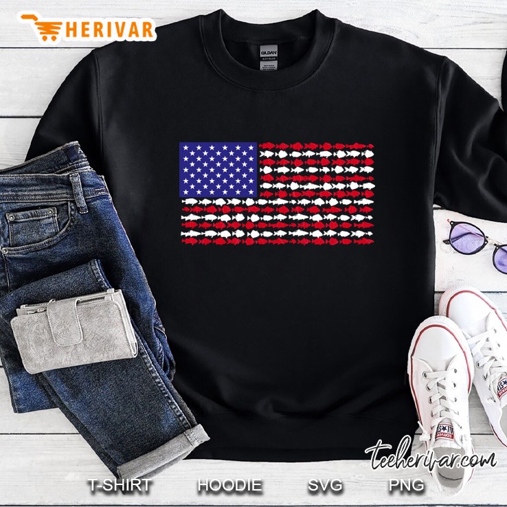 Fishing Fish Flag Usa Design Art Gift For Fishers Sweatshirt