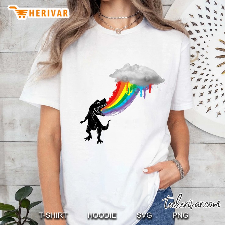Rainbow Dinosaur Ladies Tee
