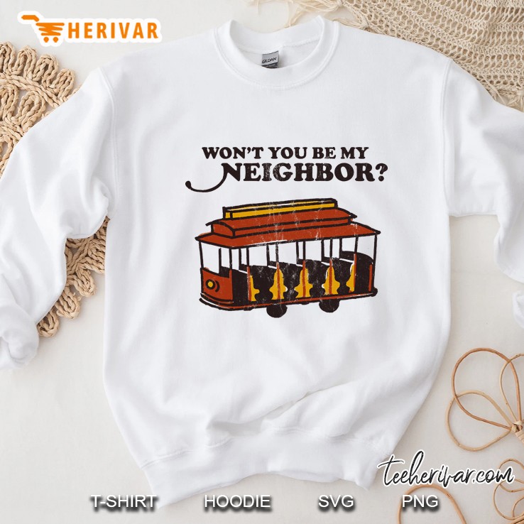 Mister Rogers - Won&39;T You Be My Neighbor With Trolley (Distressed) Sweatshirt