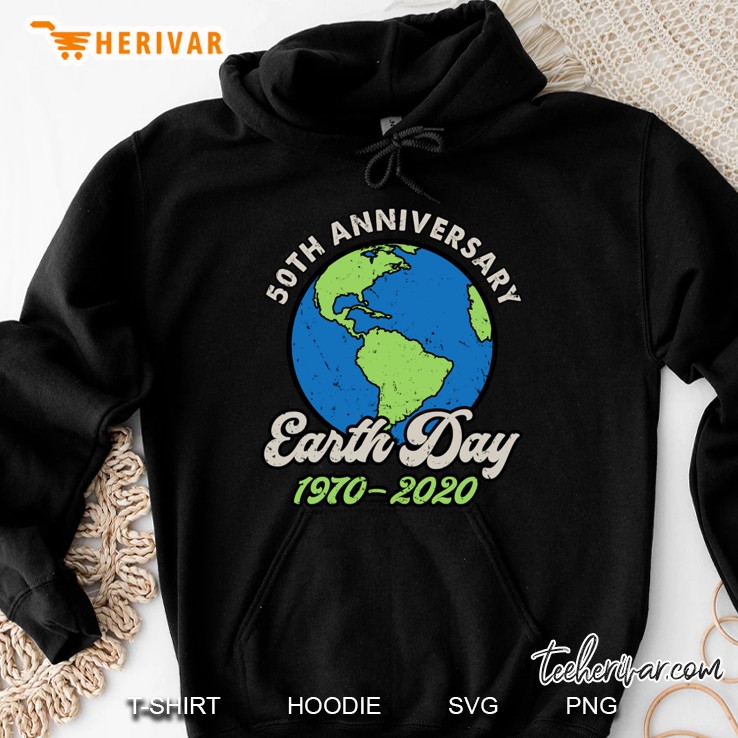 Earth Day 50Th Anniversary 1970 2020 Vintage Hoodie