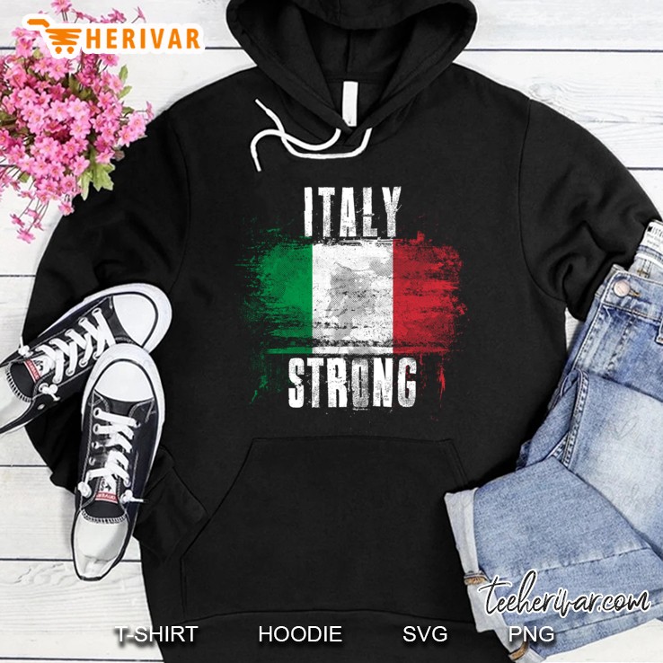 Italy Strong Distressed Graffiti Flag Hoodie
