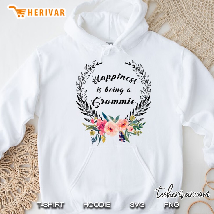 Happiness Is Being A Grammie With Floral Hoodie