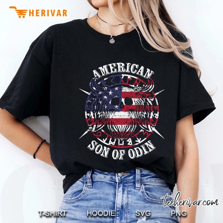 American Odin Wotan Viking Valhalla Myth Skull Ladies Tee