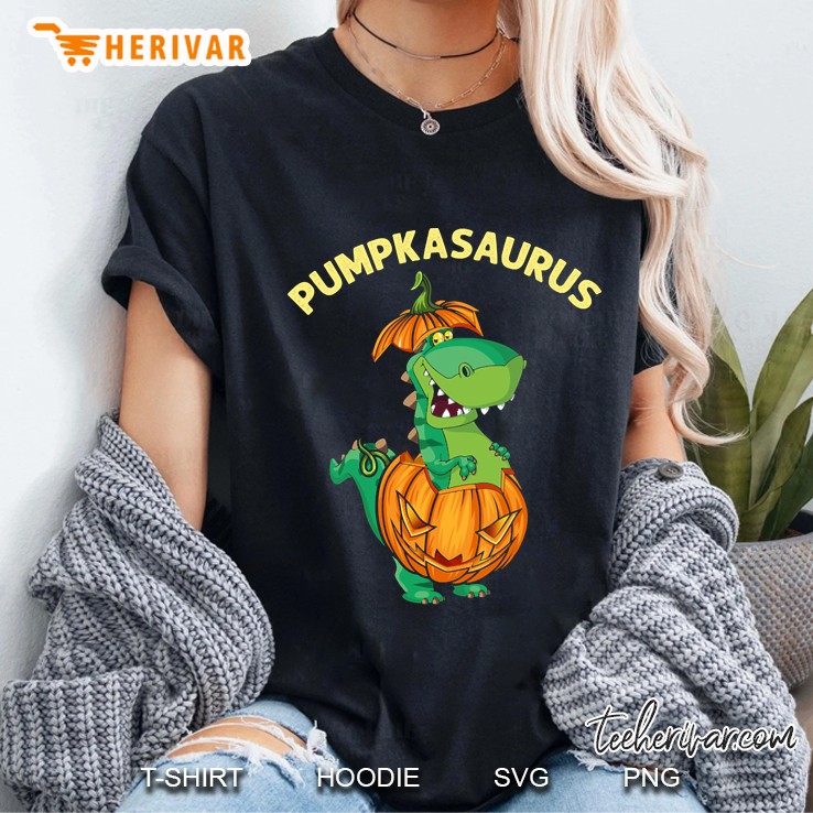 Halloween Shirts For Boys Kids Pumpkasaurus Dinosaur Pumpkin Ladies Tee