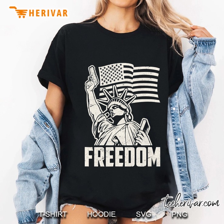 2Nd Amendment Patriotic Statue Of Liberty Ladies Tee