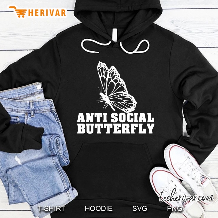 Anti Social Distance Quarantine Home Anti Social Butterfly Uwuby Hoodie