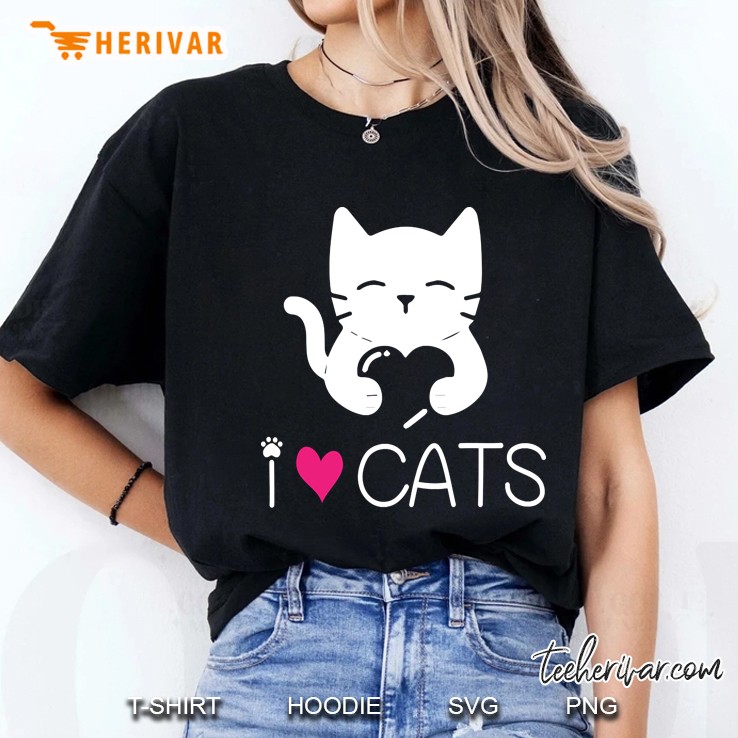 I Love Cats Cute Ladies Tee