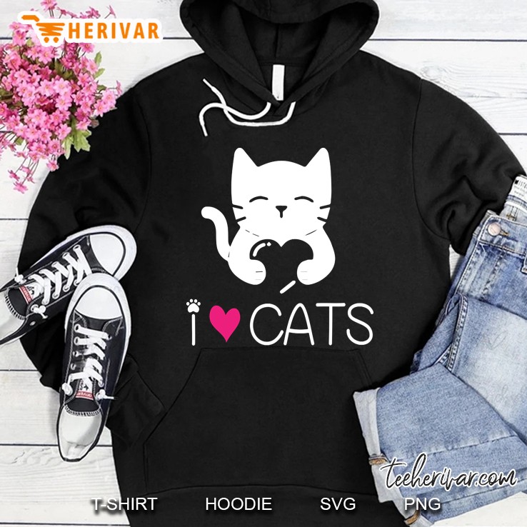 I Love Cats Cute Hoodie