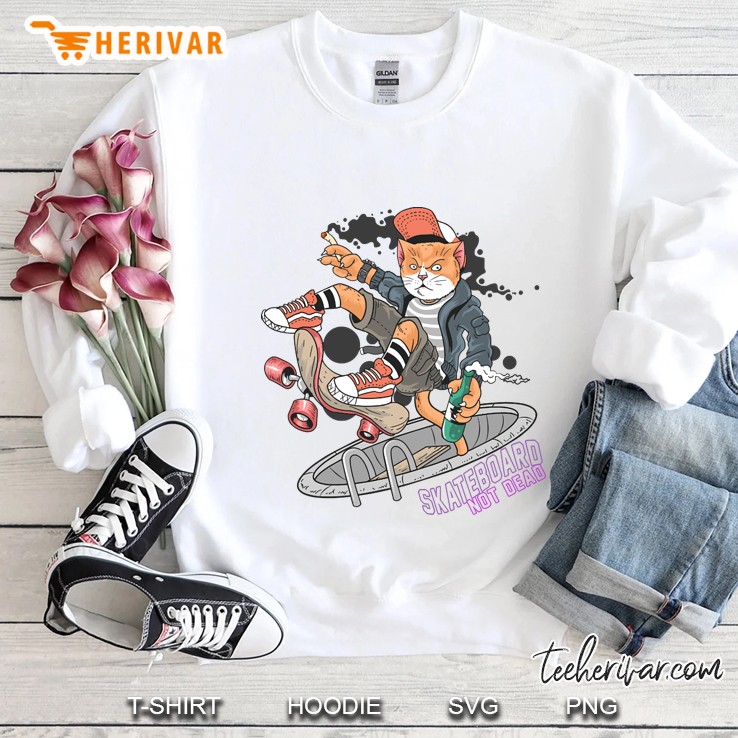 Cat Skateboard Pop Punk Sweatshirt