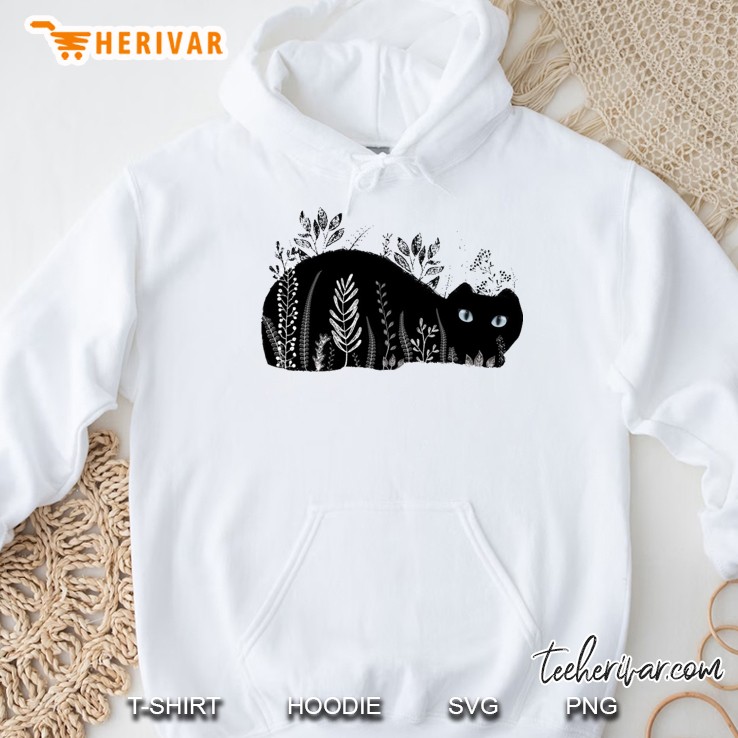 Black And White Garden Cat Hoodie