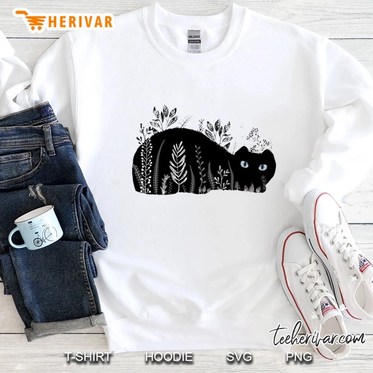 Black And White Garden Cat Sweatshirt
