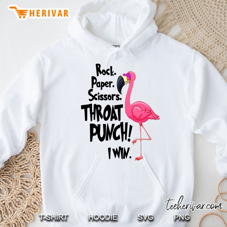 Flamingo, Rock, Paper, Scissors, Throat Punch Hoodie