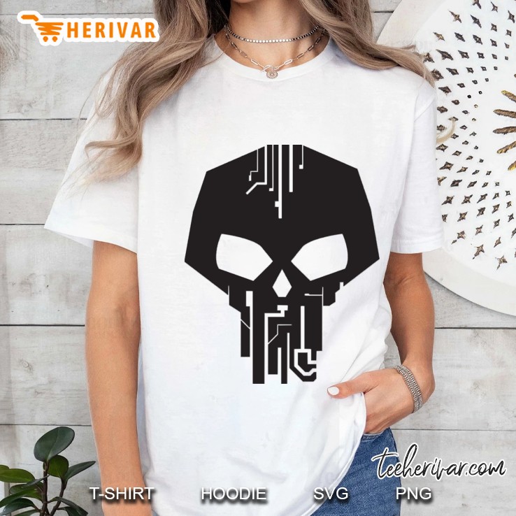 Horror Skull Bones Line Art Drtv Skull Apparel Ladies Tee