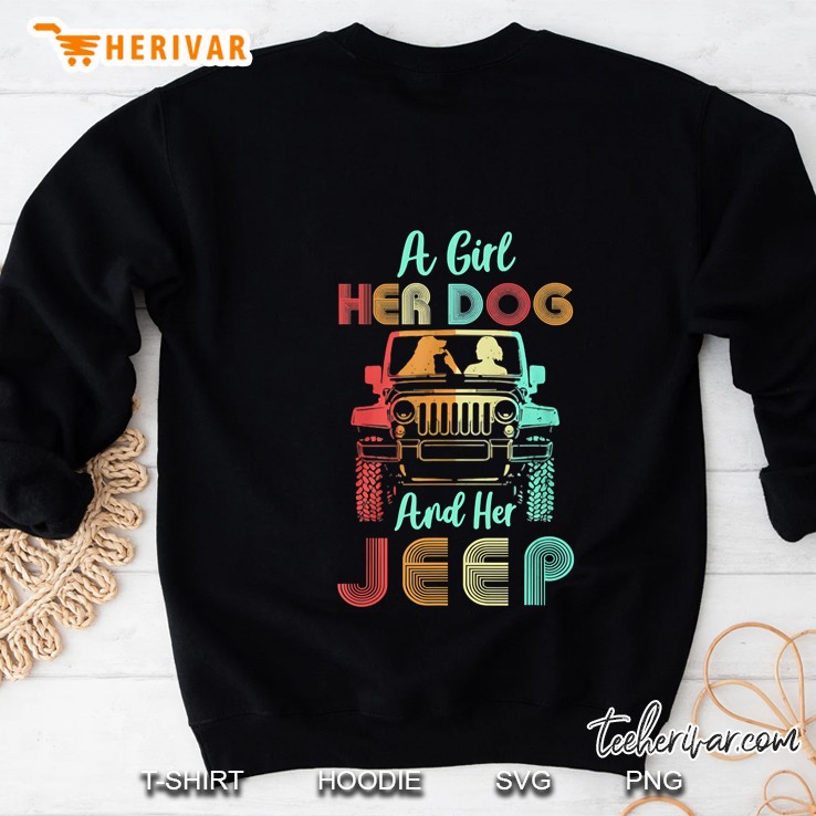 A Girl Her Dog And Her Je-Ep Retro Vintage 1970 Gift Tshirt Sweatshirt