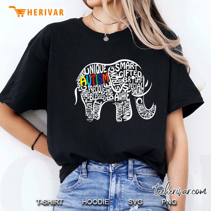 Autism Awareness Elephant Ladies Tee