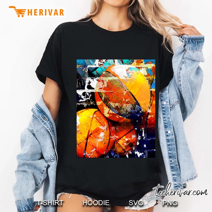 Basketball Art Print 113 Swoosh - Basketball Artwork Ladies Tee