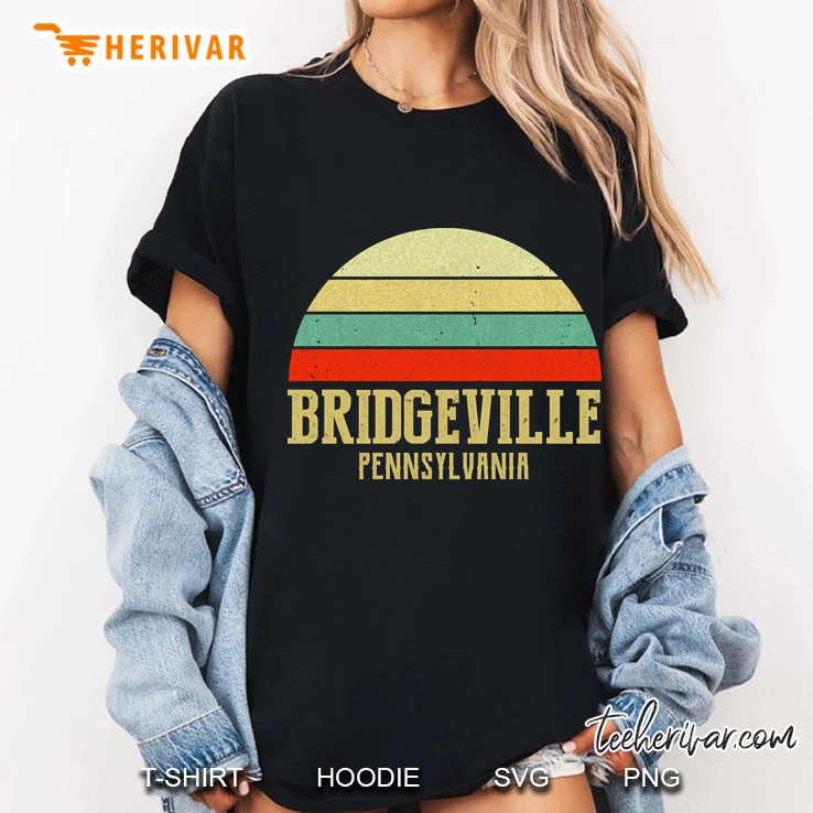 Bridgeville Pennsylvania Vintage Retro Sunset Ladies Tee