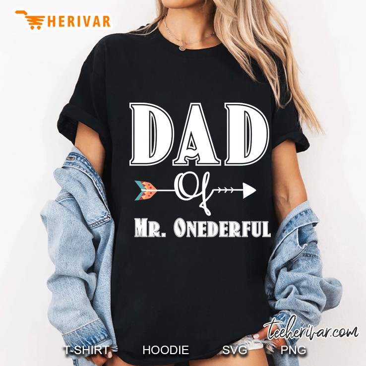 Dad Of Mr. Onederful Funny 1St Birthday Ladies Tee