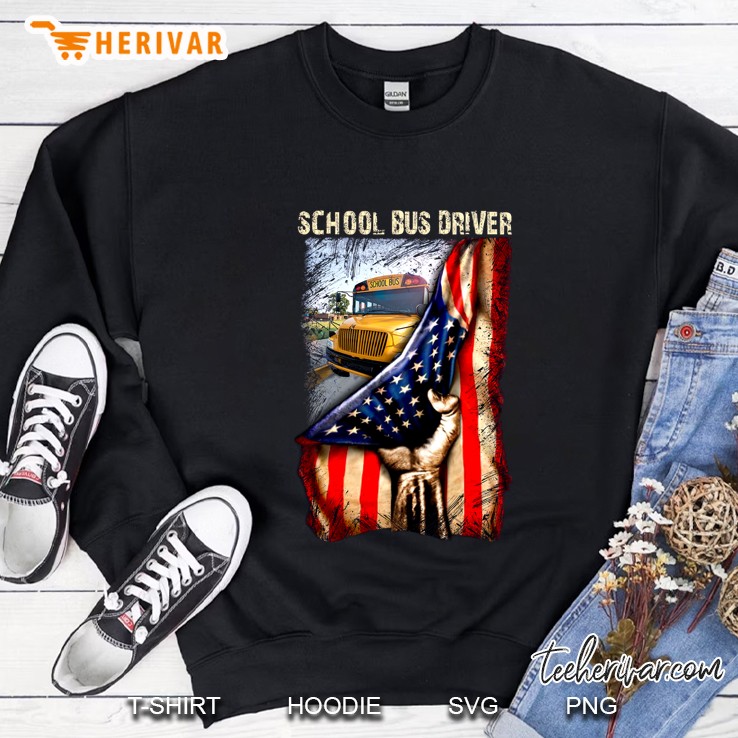School Bus Driver American Flag Version Sweatshirt