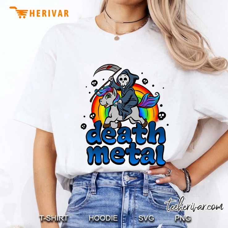 death metal unicorn funny Ladies Tee