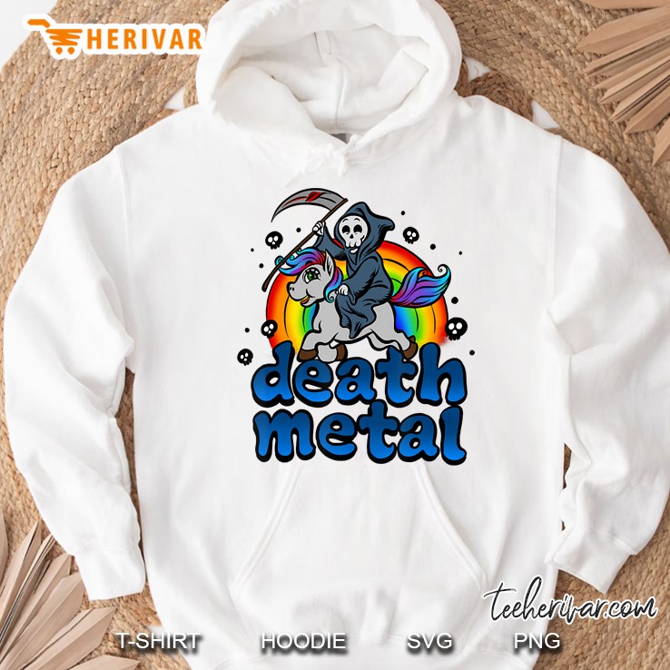 death metal unicorn funny Hoodie