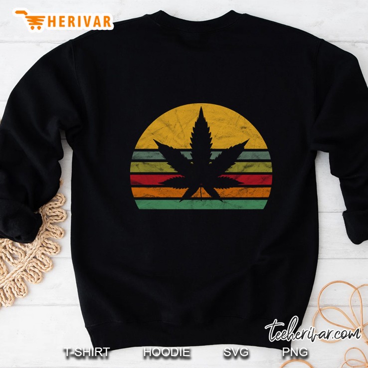 retro weed marijuana vintage sun distressed cannabis Sweatshirt