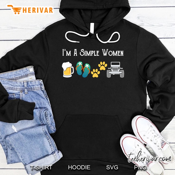 I A Simple Woman Beer Flip Flops Dog Paw Truck Hoodie