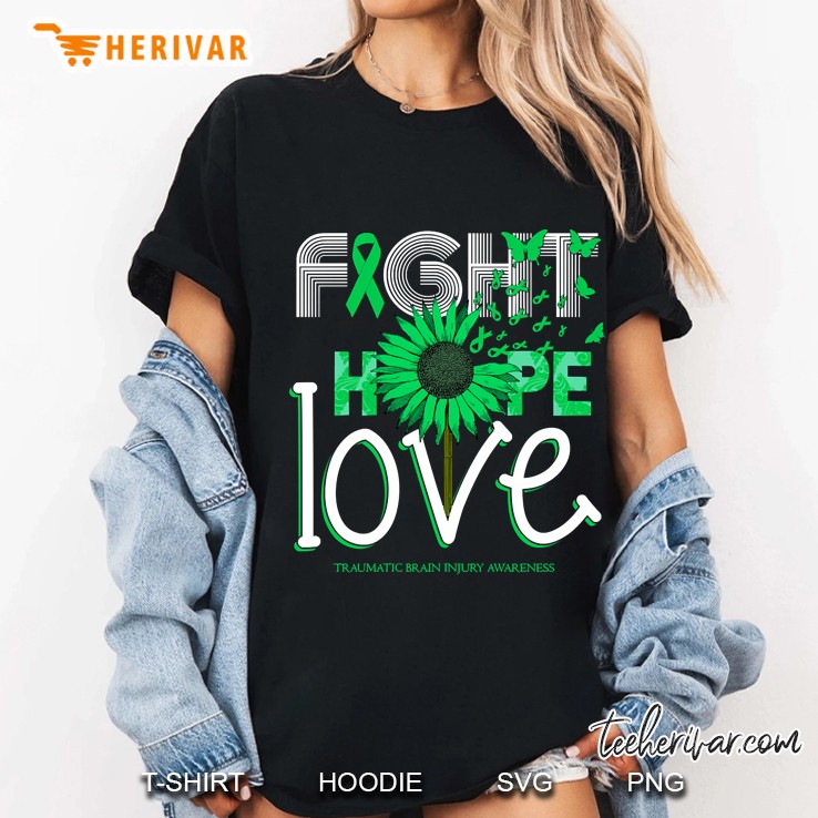 traumatic brain injury awareness sunflower ribbon hope love gift Ladies Tee