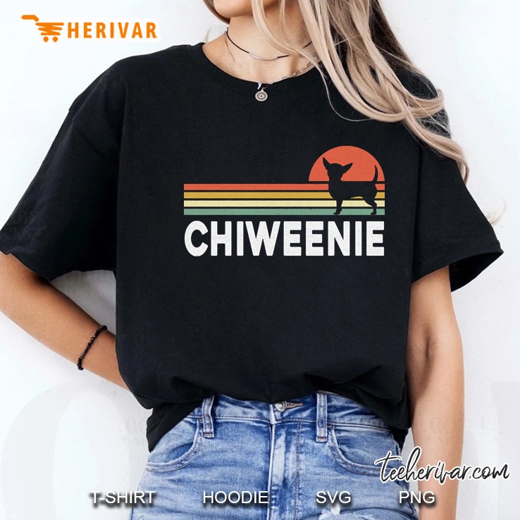 vintage style chiweenie silhouette shirt Ladies Tee