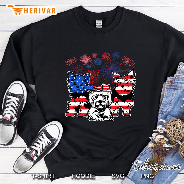 yorkshire terrier flag american 4th of july Sweatshirt