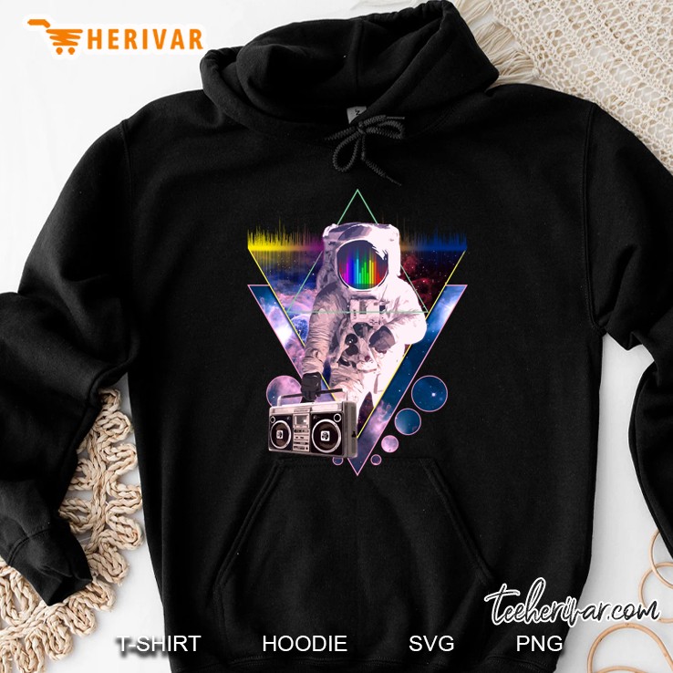 Astronaut Holding Boombox Vaporwave Outer Space Art Hoodie