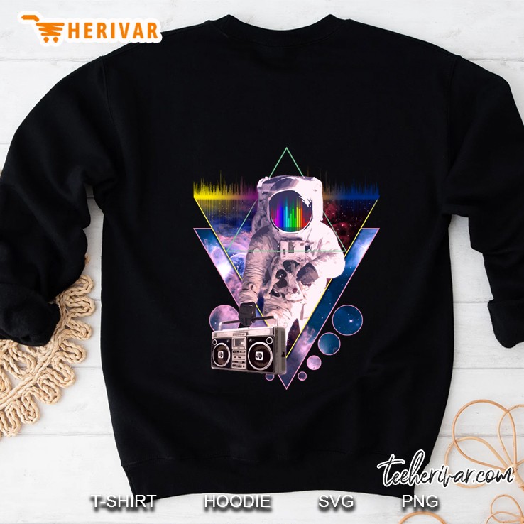 Astronaut Holding Boombox Vaporwave Outer Space Art Sweatshirt