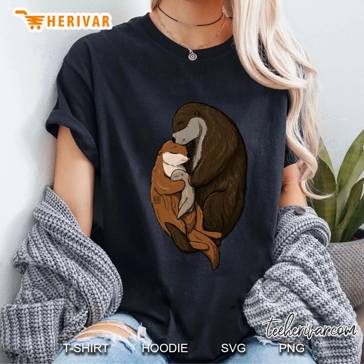 cute otter family mother day Ladies Tee