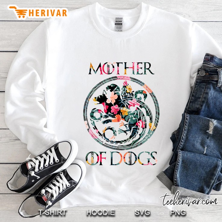 mother of dogs mom sarcastic novelty floral - funny dog lover gift Sweatshirt