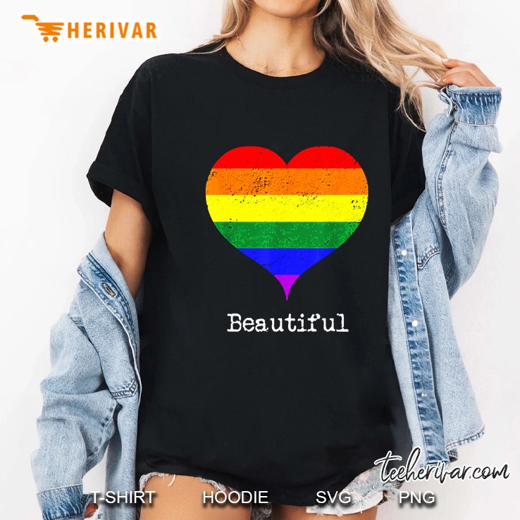 beautiful rainbow flag heart Ladies Tee