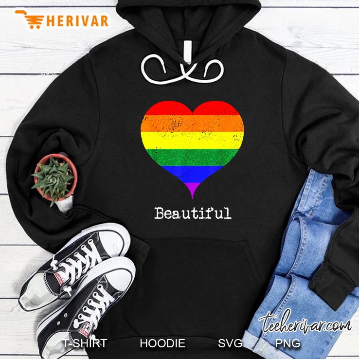 beautiful rainbow flag heart Hoodie