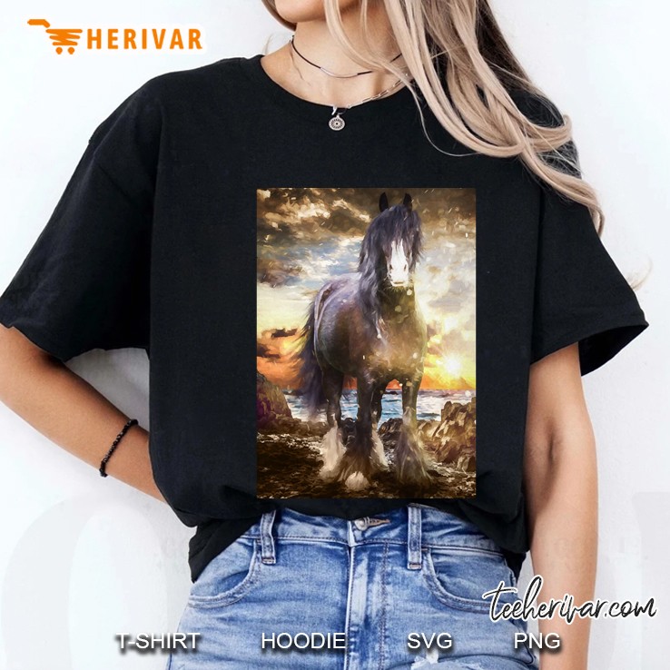 horse lover gift horse in beach posters and art prints Ladies Tee