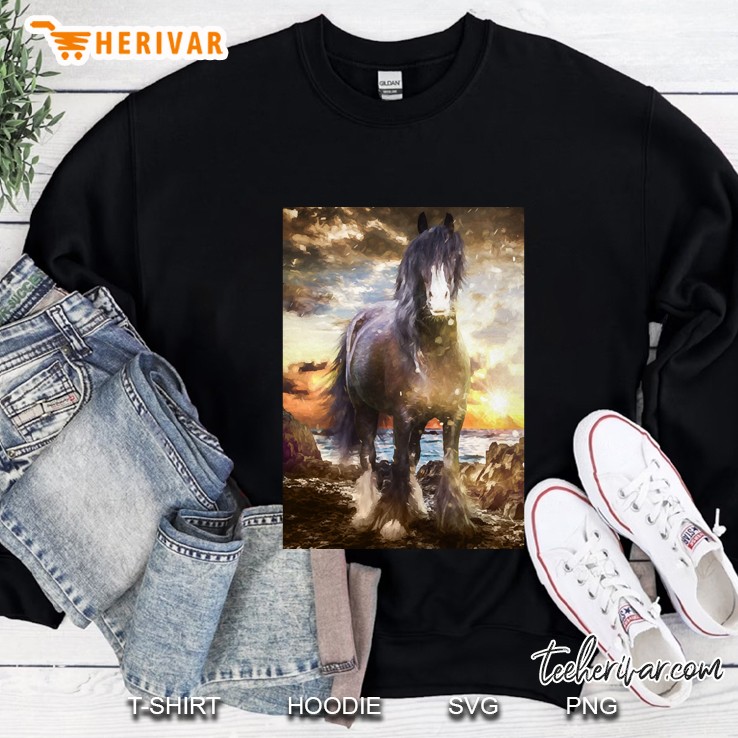 horse lover gift horse in beach posters and art prints Sweatshirt