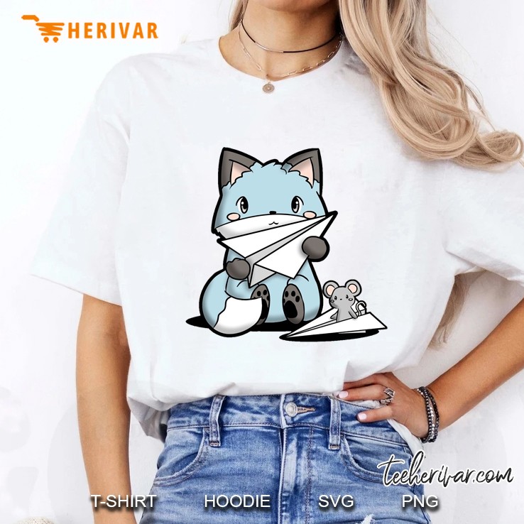 Cat Mouse And Airplane Ladies Tee